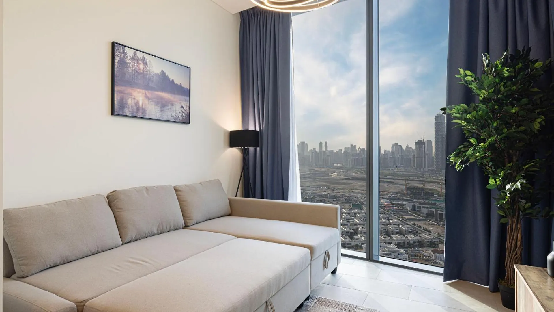 Easemytrip - Sobha Waves Luxury, 1Br Apt With Burj Khalifa View Дубай ОАЭ